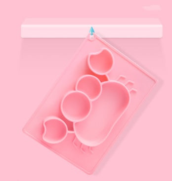 Baby Silicone Suction Cup Dishes Cartoon Learning Bowl 