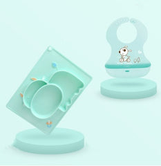 Baby Silicone Suction Cup Dishes Cartoon Learning Bowl 