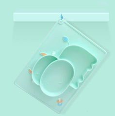 Baby Silicone Suction Cup Dishes Cartoon Learning Bowl 